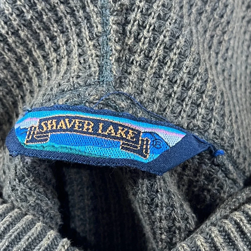 VTG Shaver‎ Lake Sweater Men's XL Heavy Knit Hooded Green Preppy Cotton